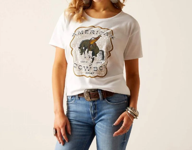 Top 10 Women's Online Clothing Stores American Cowboy T-Shirt In White