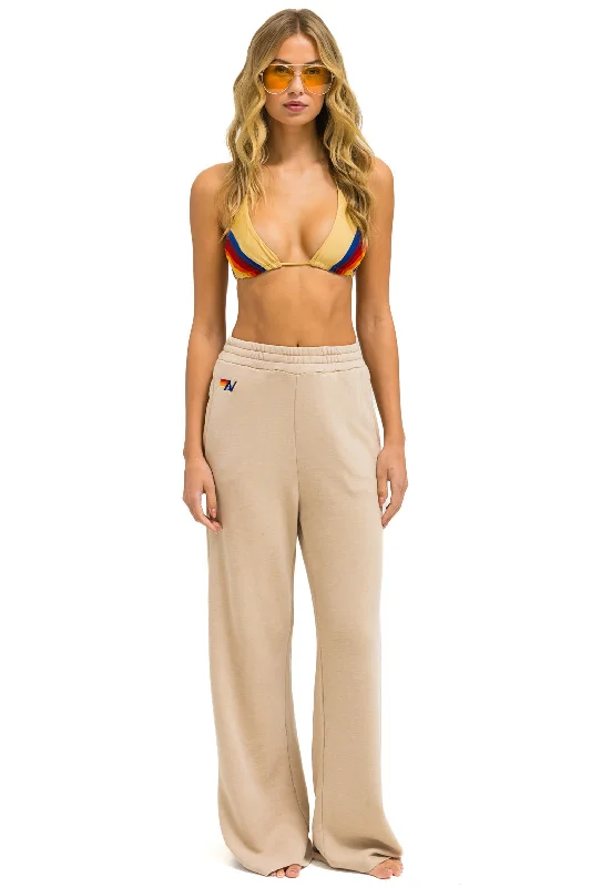 Women's Professional Outfit Pants Wide Leg Pocke Wsppwl Sand