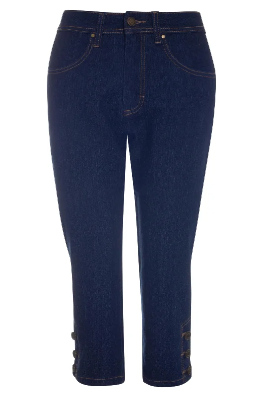 Latest Fashion for Women Wide waistband Mid Calf Jeans | DARK BLUE | 6597AR