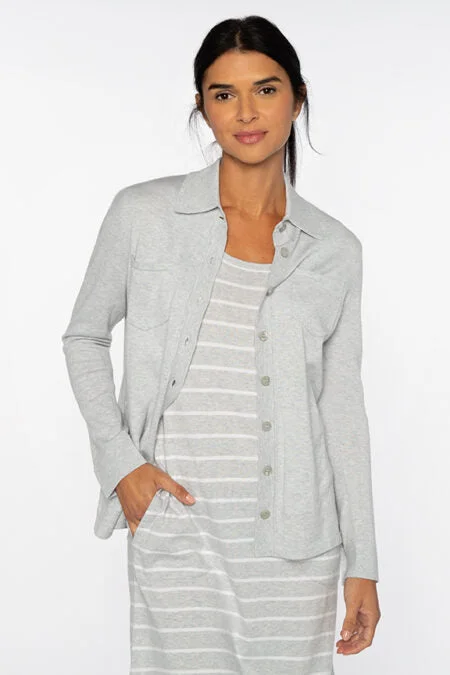 Trendy Street Style Clothing Kinross Cashmere Easy Shirt Cardigan