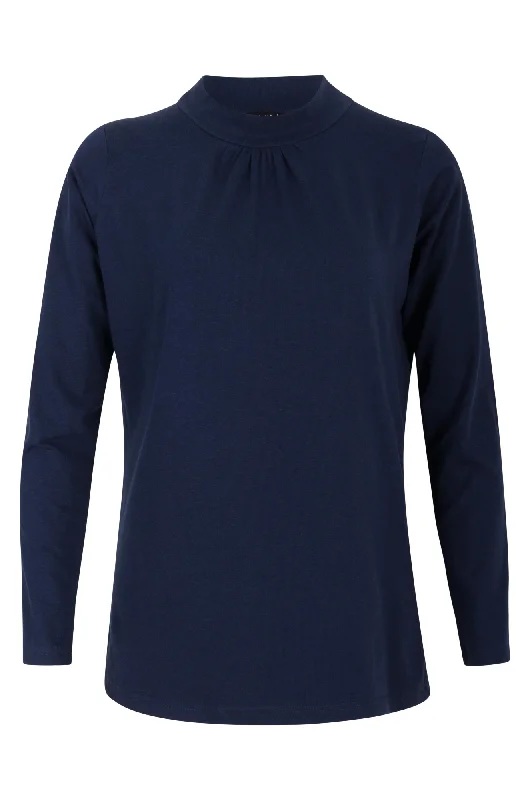 Edgy Fashion Season basic Turtle neck Top | NAVY | 6555BR