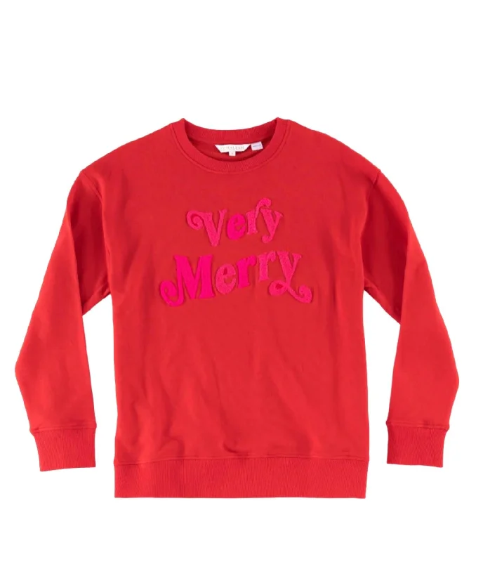 Women's Athletic Outfit Very Merry Sweatshirt In Red