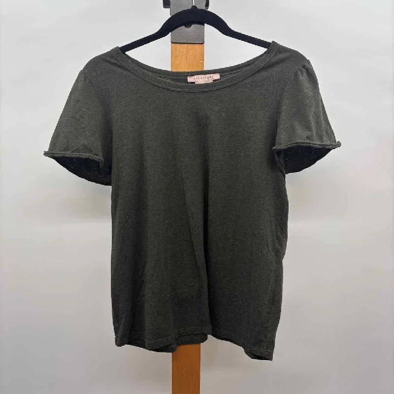 Women's Timeless Attire Philosophy Women's Size L Green Heathered Short Sleeve Shirt