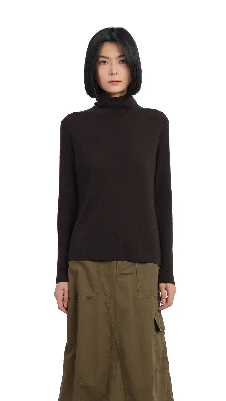 Online Boutiques Clothing Contrast Trims Turtle Neck Top