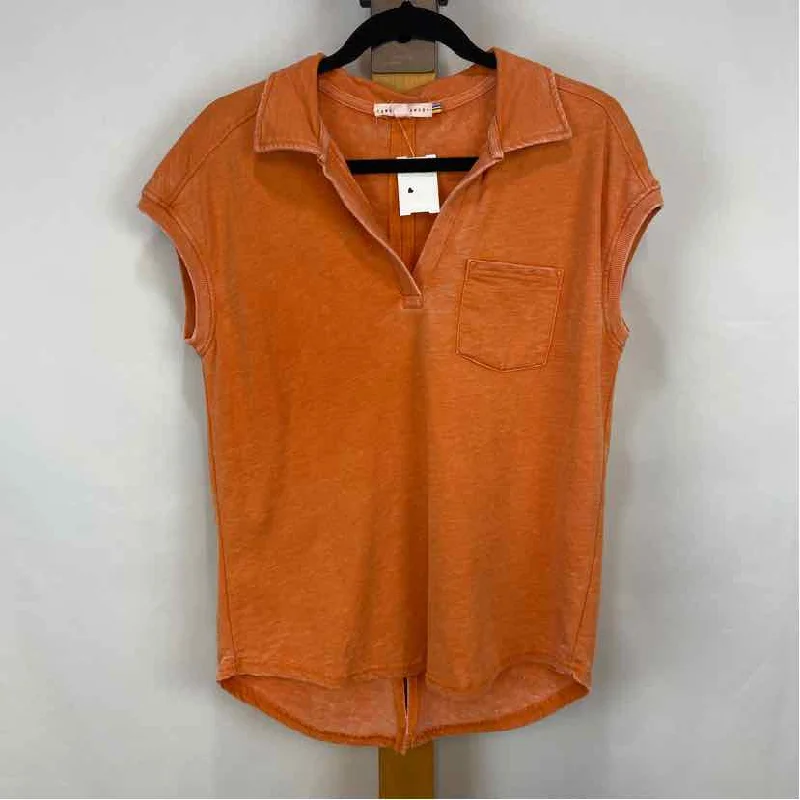 Women's Comfortable Lounge Garments Jane & Dilancey Women's Size S Orange Heathered Short Sleeve Shirt