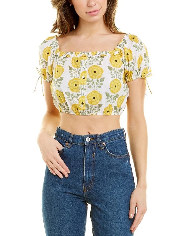 Luxury Fashion Celina Moon Short Sleeve Crop Top