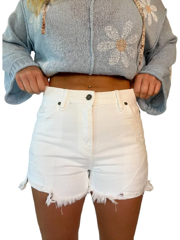 Plus Size Women's Fashion and Clothing Layla Denim Shorts In White