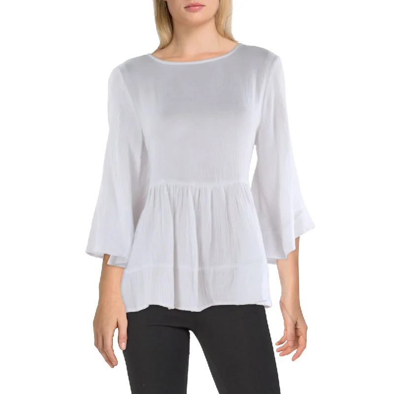 Women's Plus-Size Attire Womens Gauze V-Neck Tunic Top