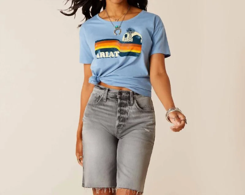 Women's Clothing Stores Acres T-Shirt In Light Blue