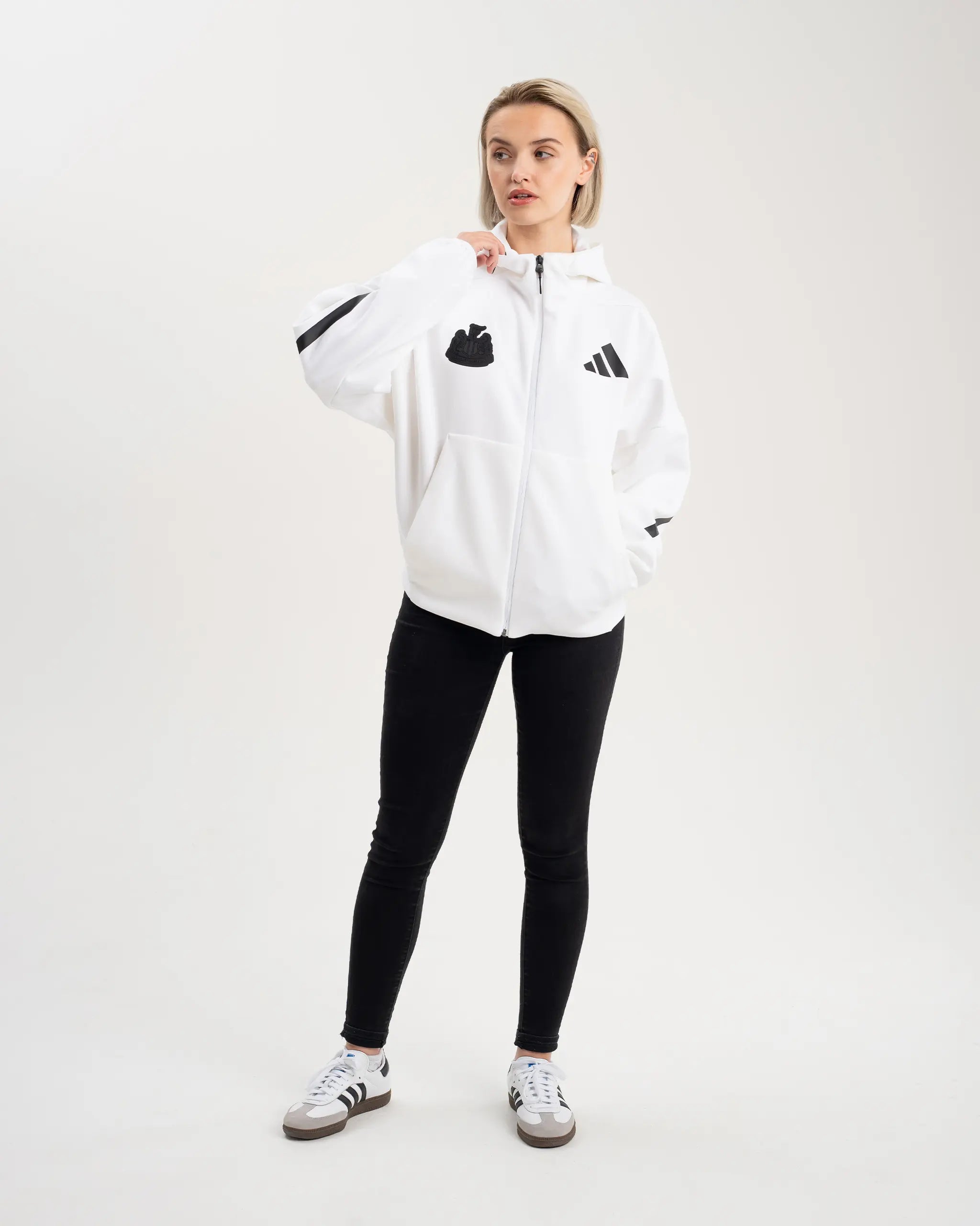 Trendy Outfits For Girls Newcastle United adidas Women's Z.N.E. White Full Zip Hoodie