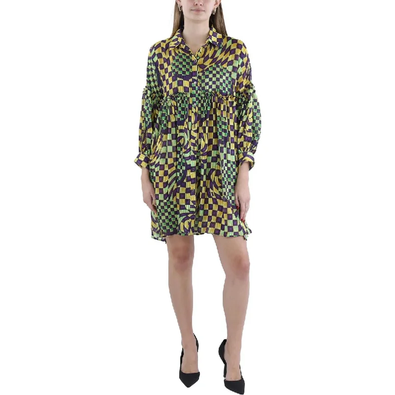 Formal Attire For Women Womens Sheer Geometric Tunic Top