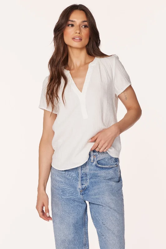 Online Clothing Stores SPLIT NECK TOP