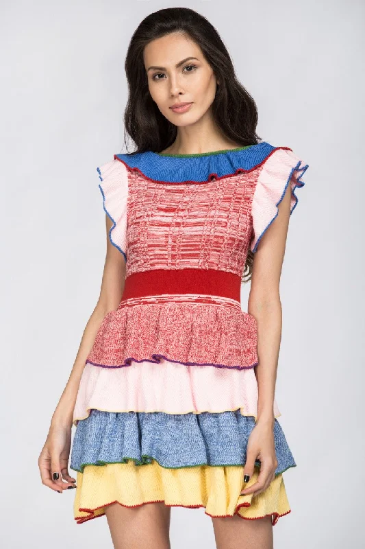 Women's Vacation Outfit Ruffled Lollipop Knit Top