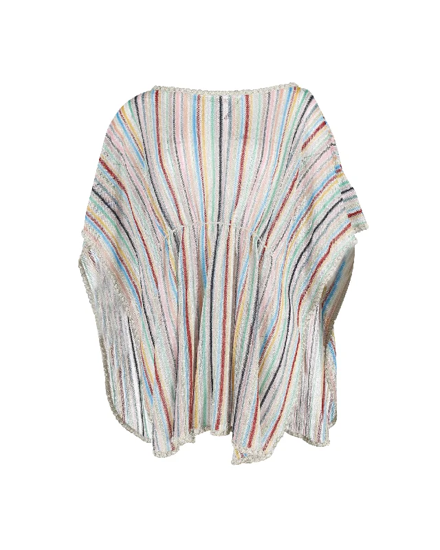 Women's Chic Outerwear Attire Missoni Striped Cover-Up Tunic in Multicolor Viscose