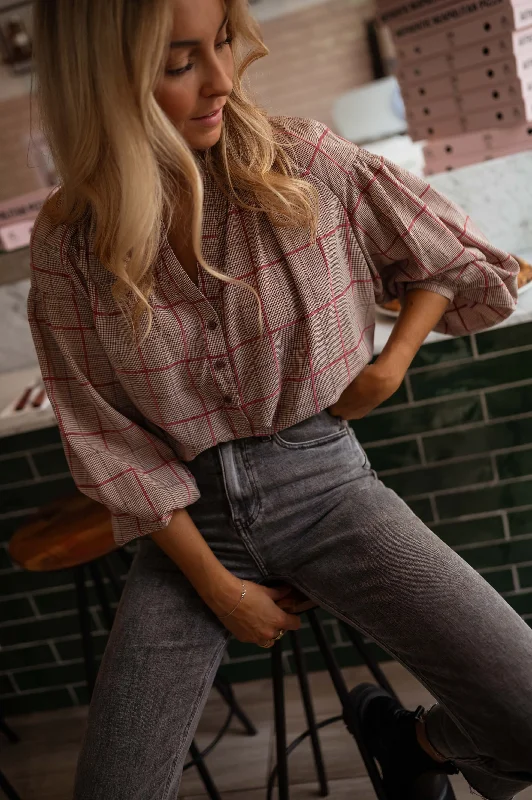 Women's Transitional Outfit Checkered Nina Blouse