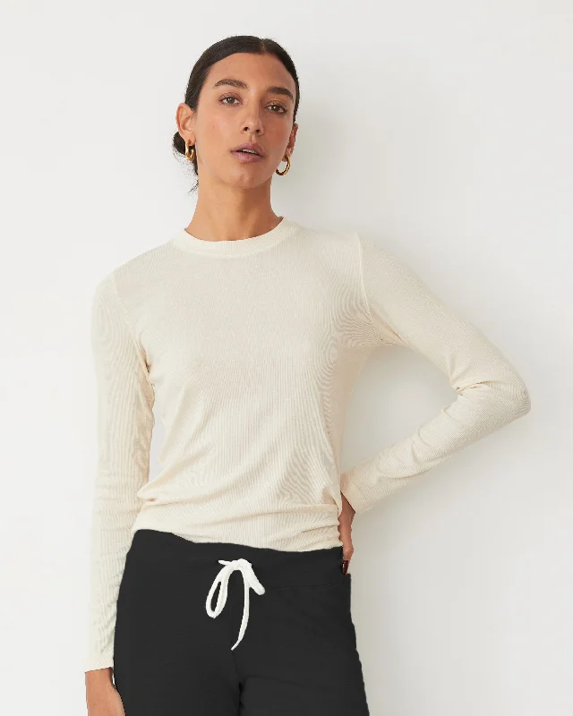 Glamorous Evening Wear Supimafine Rib Long Sleeve Crew