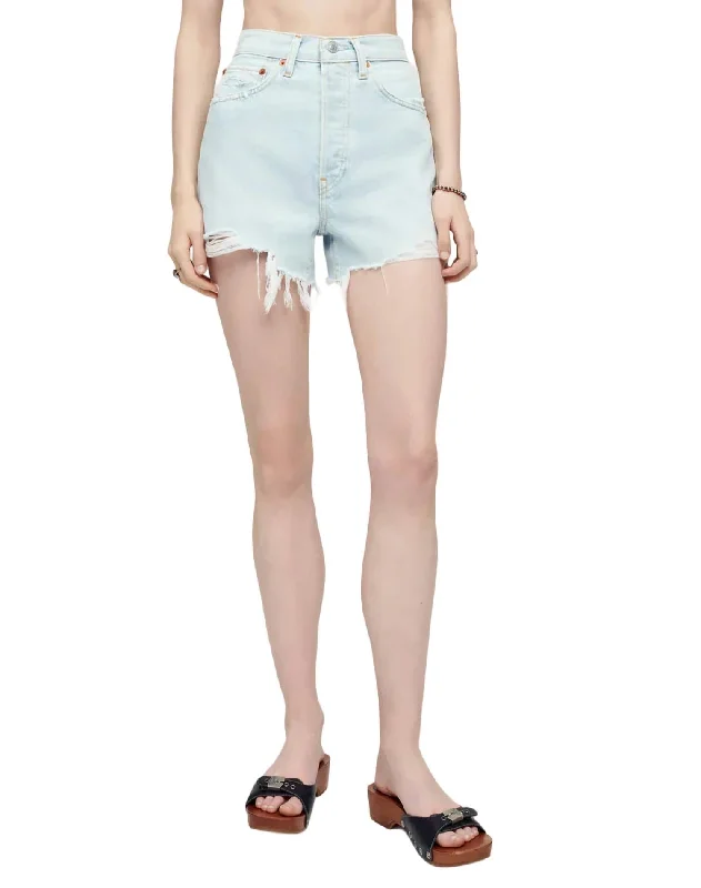 High Street Women's Fashion for Trendy Shoppers 50's Cutoff Shorts In Light Raf