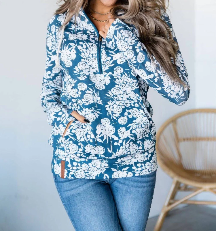 Elegant Women's Attire Halfzip Sweatshirt In Finding Paradise