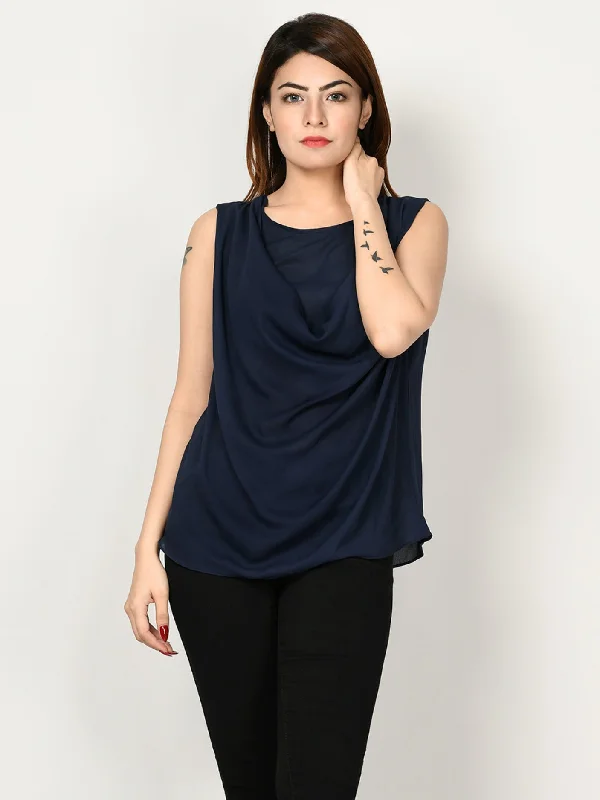 Women's Clothing Online Sale Draped Neck Top