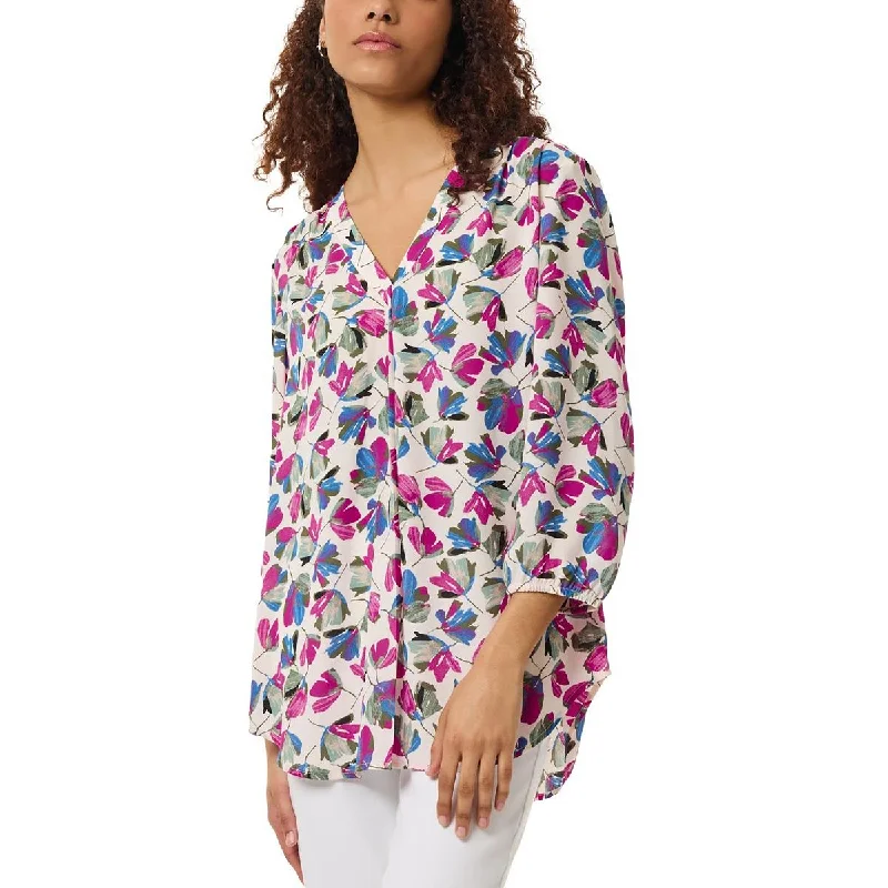 Formal Outfit For Women Womens Floral Print Polyester Tunic Top