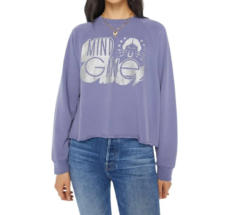 Women Wear Brands Boost Crop Cut-Off Sweatshirt In Purple Mind Game