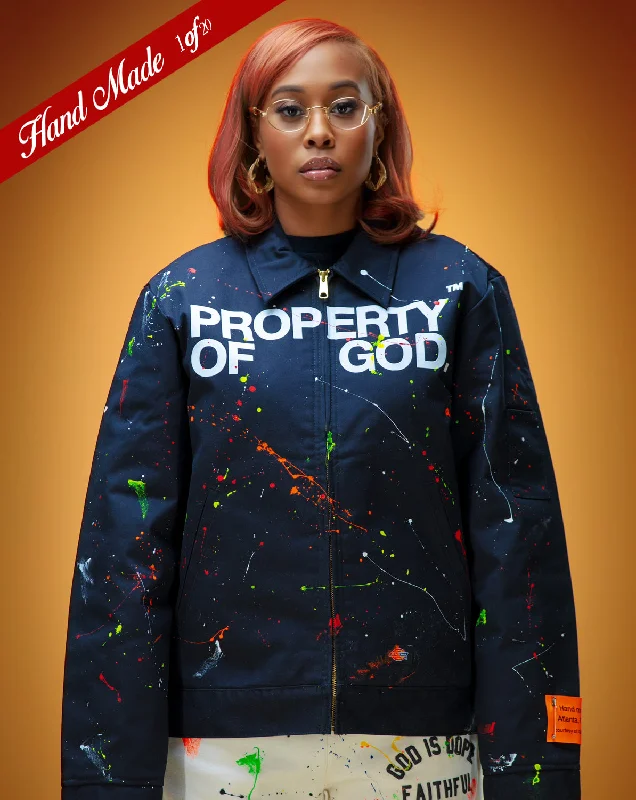 Clearance Sale Online **Hand Made** Property of God Splatter Jacket (Black/Multicolor) 1 of 20