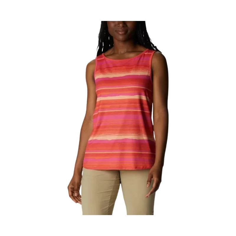 Plus-Size Women's Garments Columbia Women's Chill River Tank - Sunset Orange/Horizons Stripe FINAL SALE