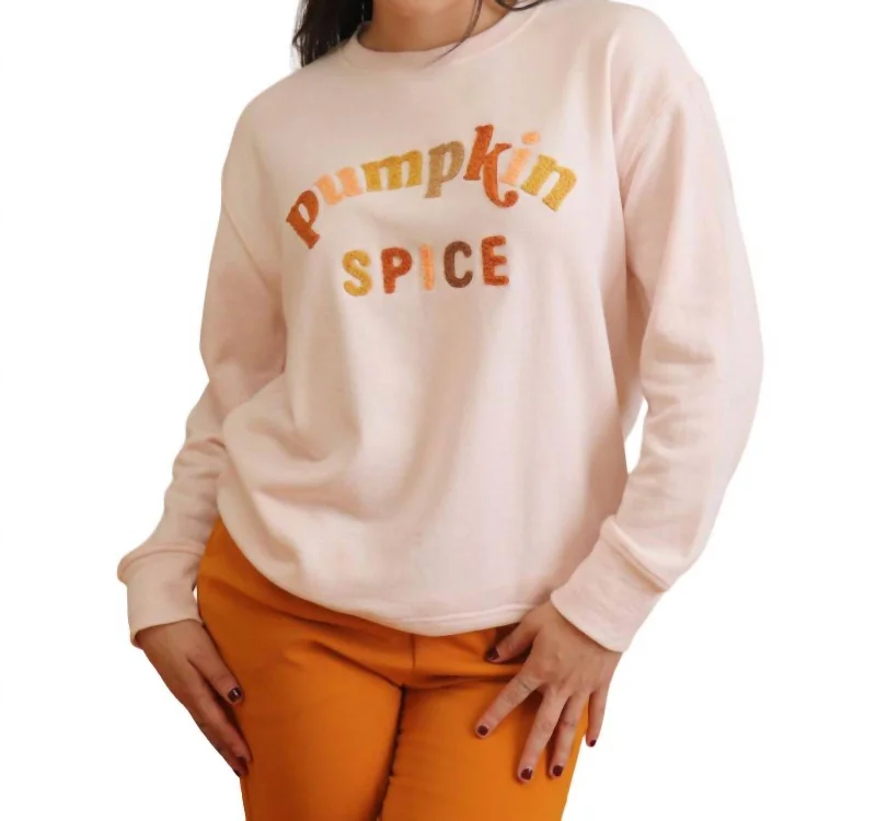 Women's Casual Outfit Pumpkin Spice Sweatshirt In Blush