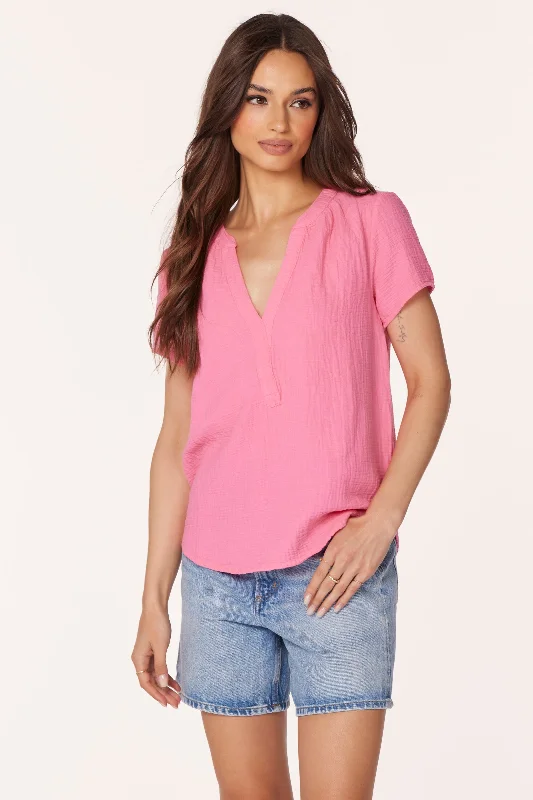 Outlet Clothing SPLIT NECK TOP