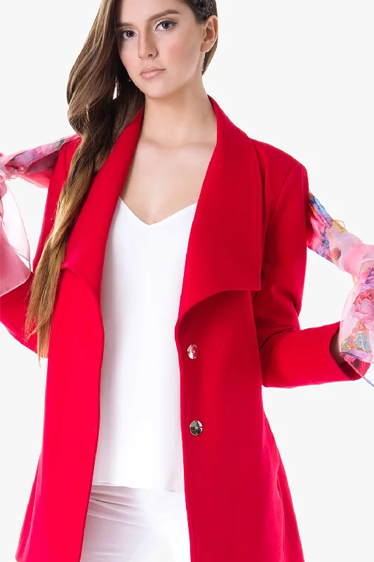 Relaxed Style Stretched jersey belted jacket