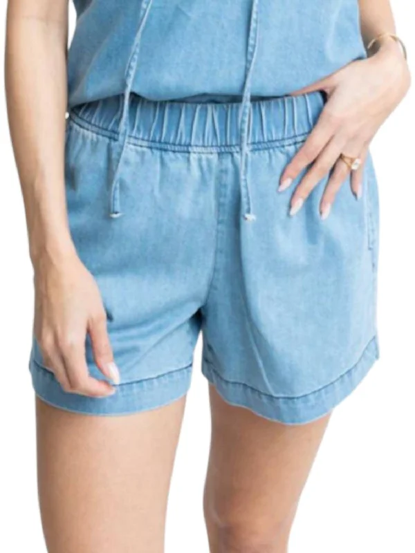 Sales Clothes Denim Elastic Short In Blue