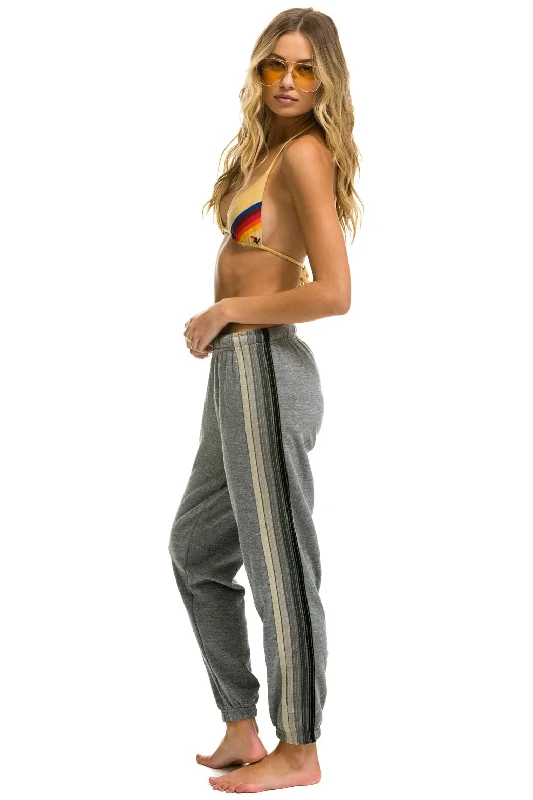 Women's Formal Apparel Pants 5 Stripe Sweat Wsprs5 Heather-Grey-Grey