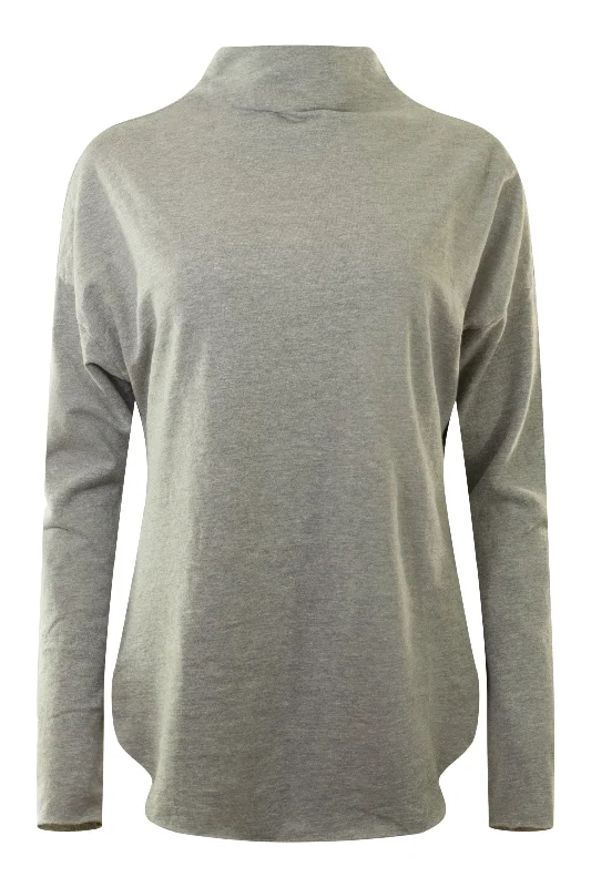 Women Wear Boutique Michael Stars Laurel Mock Neck Top in Heather Grey