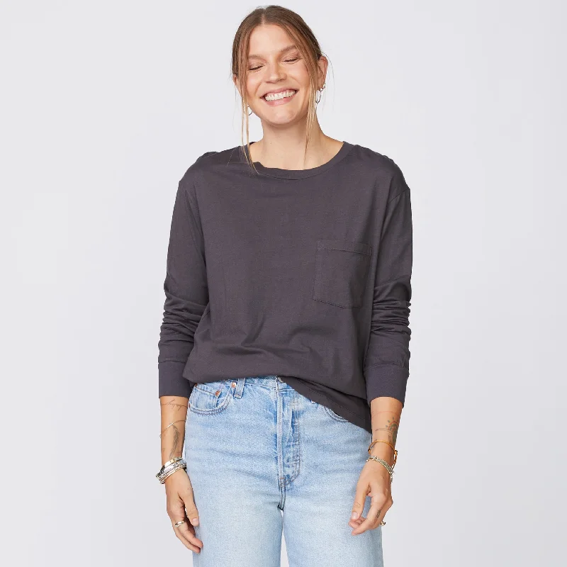 Seasonal Sale Long Sleeve Ex-Boyfriend Pocket Crew