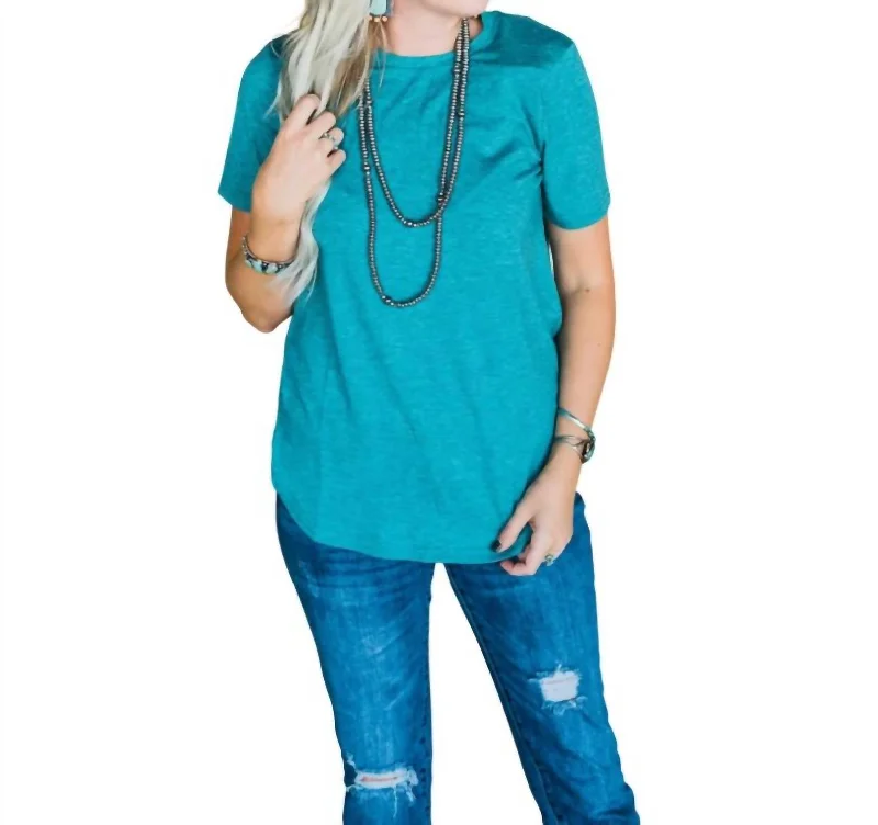 Casual Attire For Women The Basic Short Sleeve Top In Teal