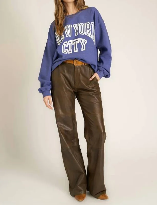 Women's Seasonal Attire New York City Oversized Sweatshirt In Rich Indigo