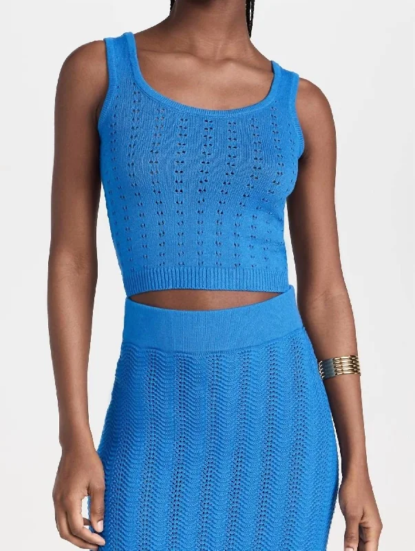 Online Clothing Stores Perla Crochet Crop Top In Indigo