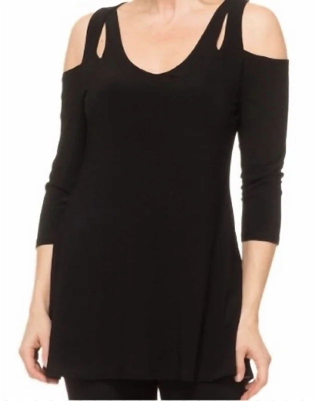 Women's Apparel And Garments Tunic Top In Black